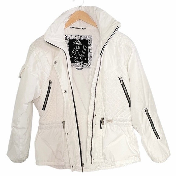 Vintage Nils Snow Jacket Winter White Anorak Women’s Size Medium Ski Snowboard - Picture 7 of 16